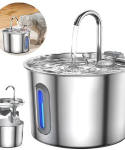 Byzono® Kattenfontein RVS – 2,2L Stille Drinkfontein voor Katten of honden