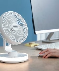 Bureauventilator met LED-verlichting FanLed wit bureau